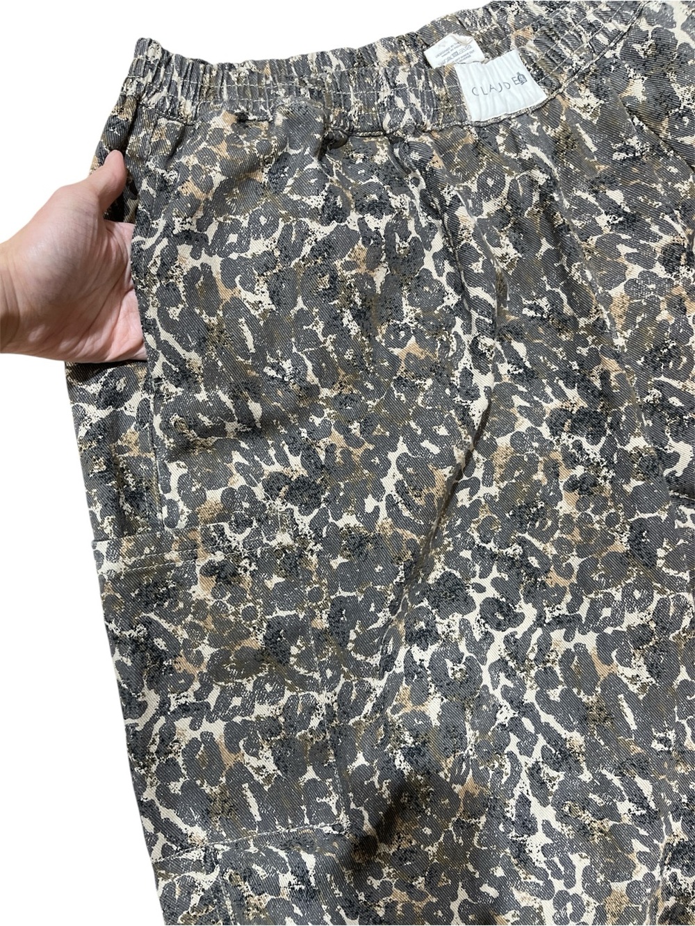 Claude Brown Leopard Print Elastic Waist Trouser Pants - Picture 6 of 10